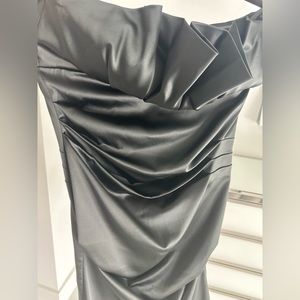 Xscape Black Strapless Ruched Dress